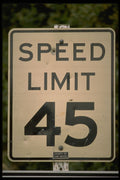 363084 Speed Limit 45 A4 Photo Print