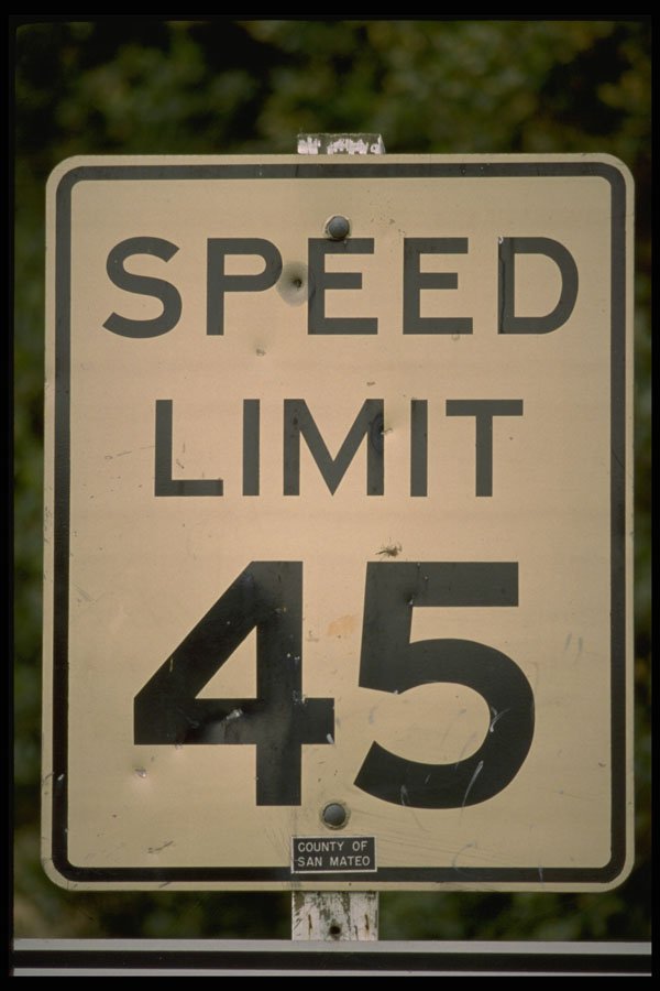 363084 Speed Limit 45 A4 Photo Print