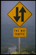 363095 Two Way Traffic (with Arrows) A4 Photo Print