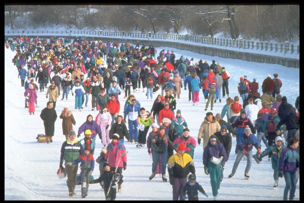365001 Skaters On The Rideau Canal A4 Photo Print
