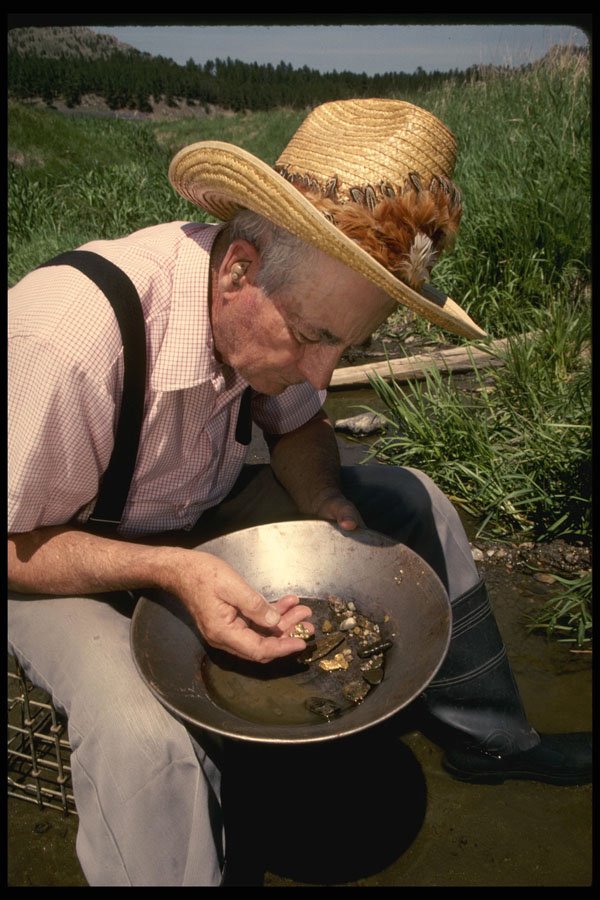 365003 Gold Panner, Custer Creek, Black Hills A4 Photo Print