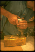 365027 90lb Gold Brick Drilled For I.D. And Test Purposes A4 Photo Print