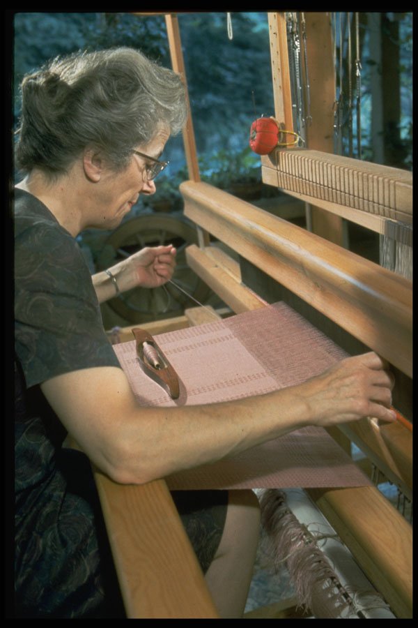 365075 Mrs LaForte Weaving On Her Loom, Nova Scotia A4 Photo Print
