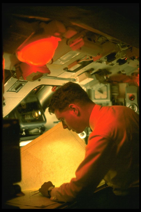 365094 Navigator Charting As Sub Dives Under The North Sea A4 Photo Print