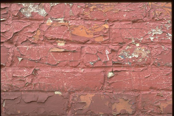 366003 Red Brick Wall, Chipped Paint A4 Photo Print