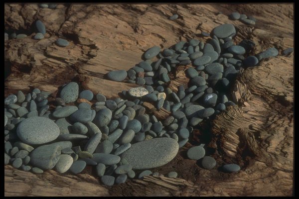 366088 Gray Pebbles In Crevasse A4 Photo Print