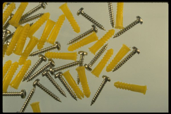 367089 Screws And Yellow Plugs A4 Photo Print