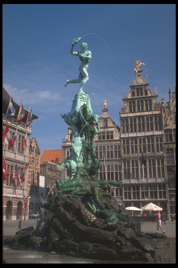 369007 The Brabo Fountain At The Grande Place, Antwerp A4 Photo Print