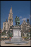 369015 Cathedral And Rubens Statue, Antwerp A4 Photo Print