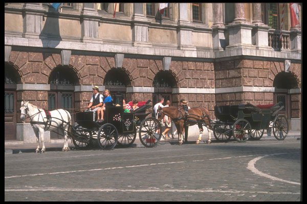 369017 Caleche at The Grande Place, Antwerp A4 Photo Print