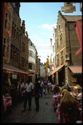 369056 Street Famous For Its Restaurants, Brussels, Belgium A4 Photo Print