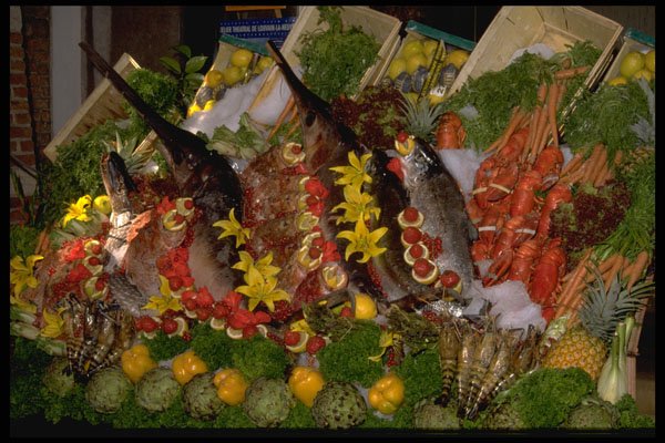 369058 Elaborate Display In Front Of A Restaurant, Brussels, Belgium A4 Photo Print