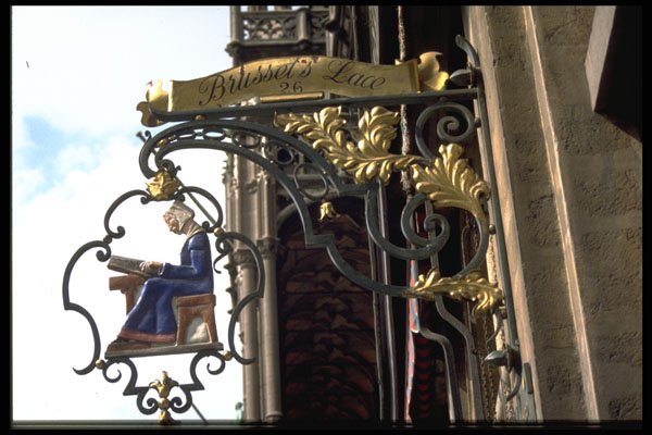 369062 Wrought iron Sign Outside A Shop, Brussels, Belgium A4 Photo Print