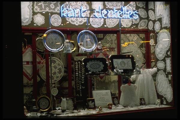 369064 Shop Window Of Lace Goods, Belgium A4 Photo Print