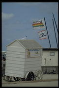 369085 Old fashioned Changing Cabin, Knokke, West Flanders, Belgium A4 Photo Print