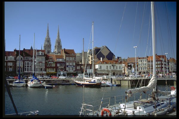 369090 View Across The Old Harbor, Oostende, Belgium A4 Photo Print