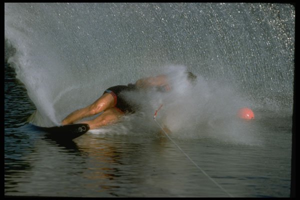 370010 Waterskier (slalom Skiing) Rounding Red Buoy A4 Photo Print