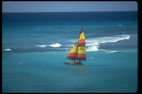 370065 Sailing, Barbados A4 Photo Print