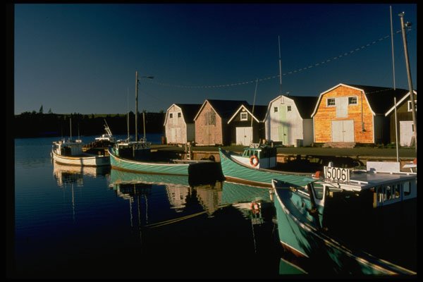 371006 Boats, New London Warf, PEI A4 Photo Print
