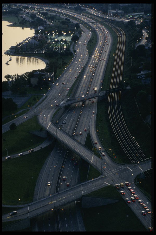 371034 Gardiner Expressway At Dusk, Toronto, Ontario A4 Photo Print