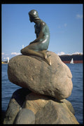 372019 The Little Mermaid Bronze Sculpture A4 Photo Print