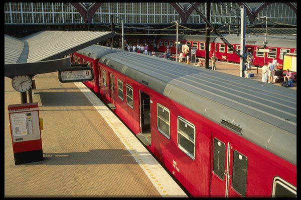 372070 Red Electric Trains A4 Photo Print