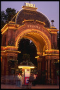 372079 The Main Entrance To The Tivoli Gardens, Evening A4 Photo Print