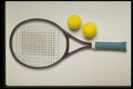 373034 Tennis Racquet And Balls A4 Photo Print
