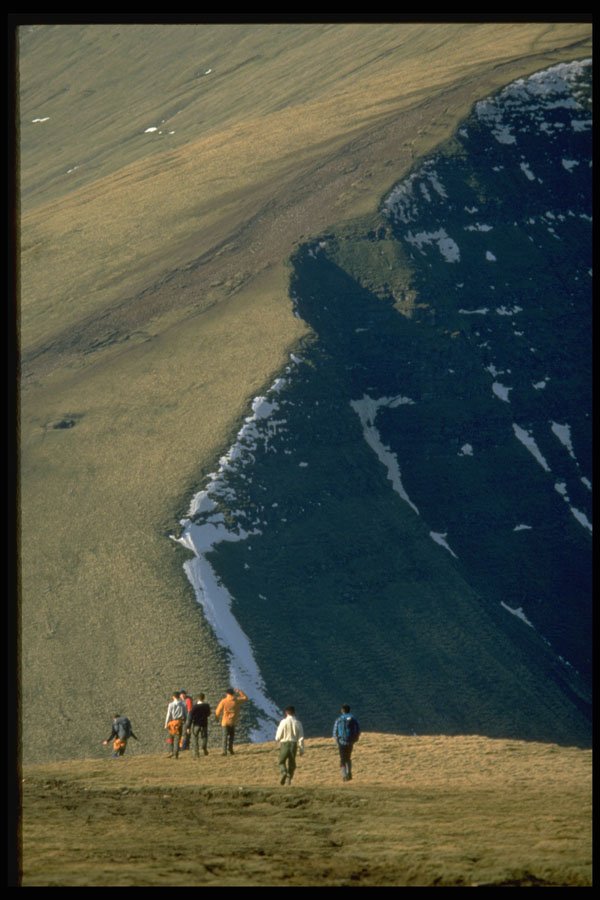 374012 Walkers In Brecon Beacons, With Pen Y Fan In Background A4 Photo Print