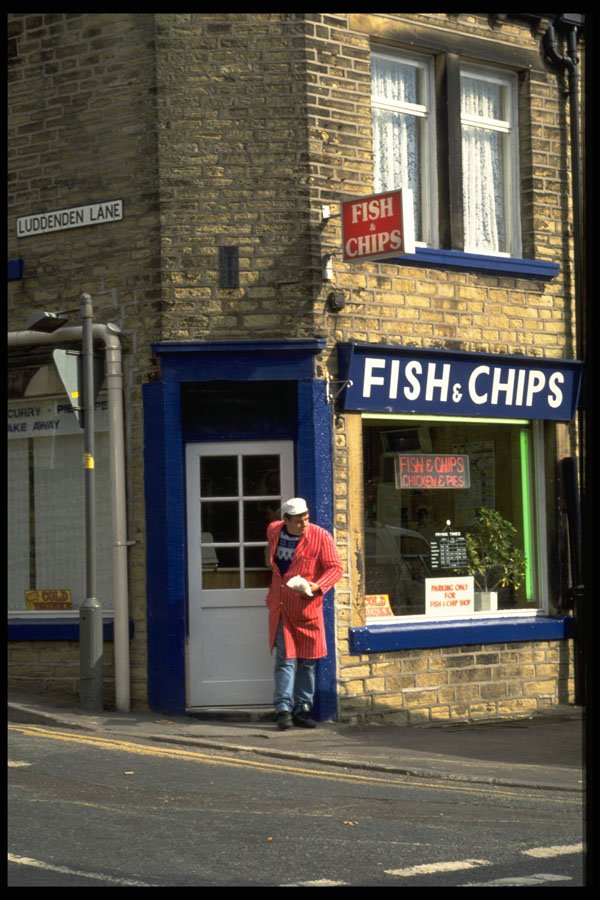 374037 Luddenden, Yorkshire, Fish And Chip Shop A4 Photo Print