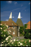 374086 Kentish Oast house Scene, Hever, Kent A4 Photo Print