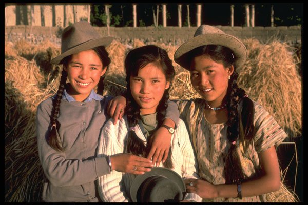 376001 Ladakhi Girls A4 Photo Print