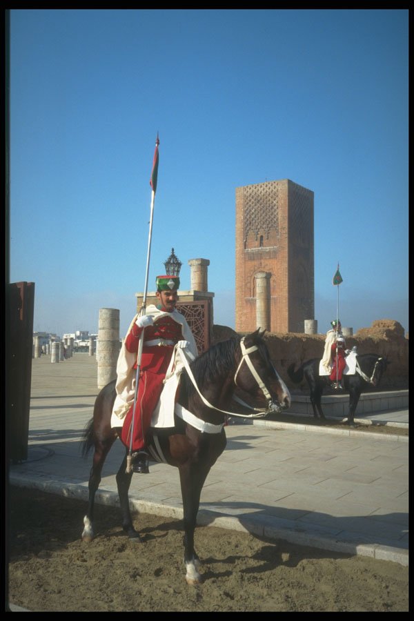 376069 Royal Guard In Front Of Mohammed V Mausoleum A4 Photo Print