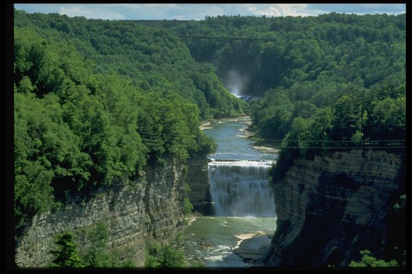 377035 Middle Falls, Genesee River, New York A4 Photo Print
