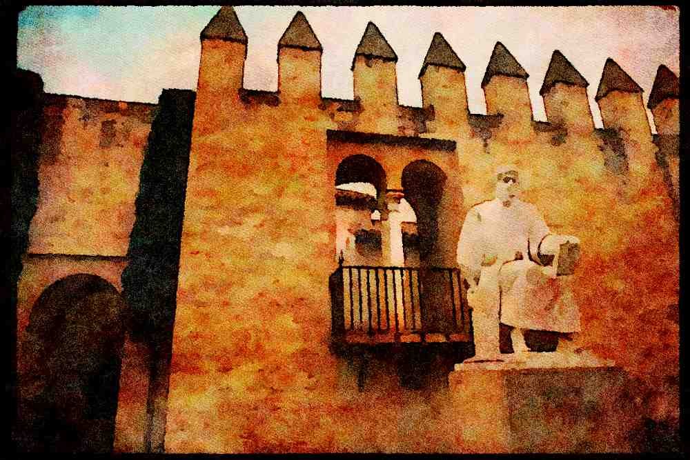379002 Statue Of A Moorish Notable A4 Limited Edition Watercolour Print
