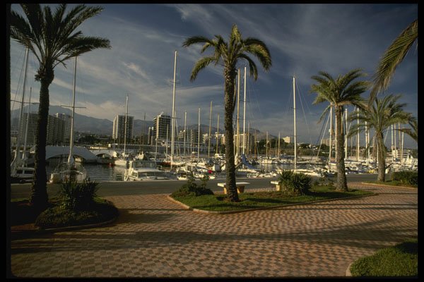 379004 Tiled Walkways Enhance The Marina Area A4 Photo Print