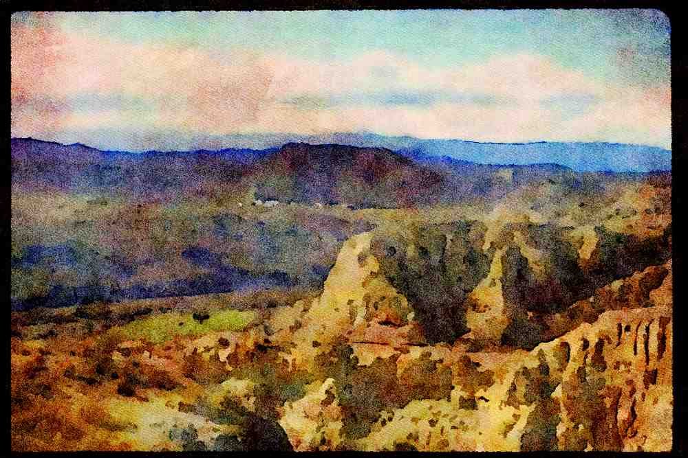 379014 Landscape, Desert North Of Almeria A4 Limited Edition Watercolour Print