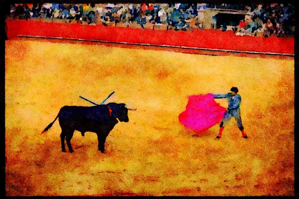 379018 Bullfighting In Seville A4 Limited Edition Watercolour Print