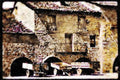 379019 Carts In Old Village, Ainsa A4 Limited Edition Watercolour Print