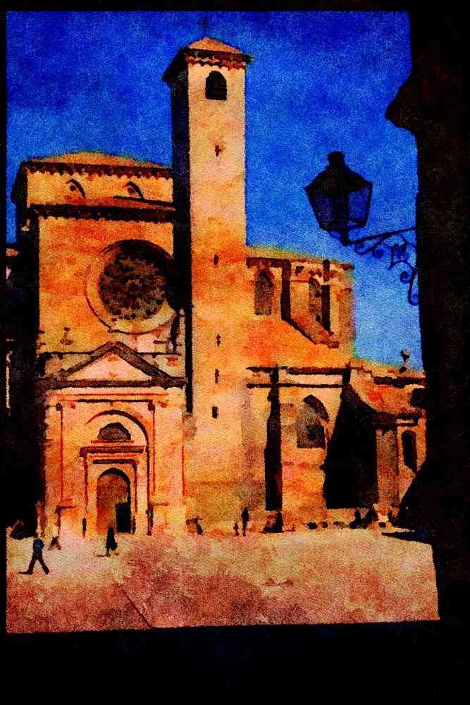 379028 Cathedral, Siguenza A4 Limited Edition Watercolour Print
