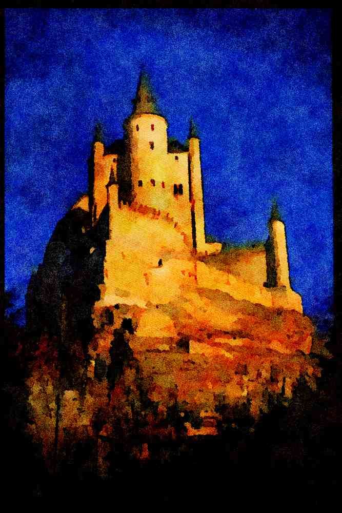 379032 Alcazar, Segovia A4 Limited Edition Watercolour Print