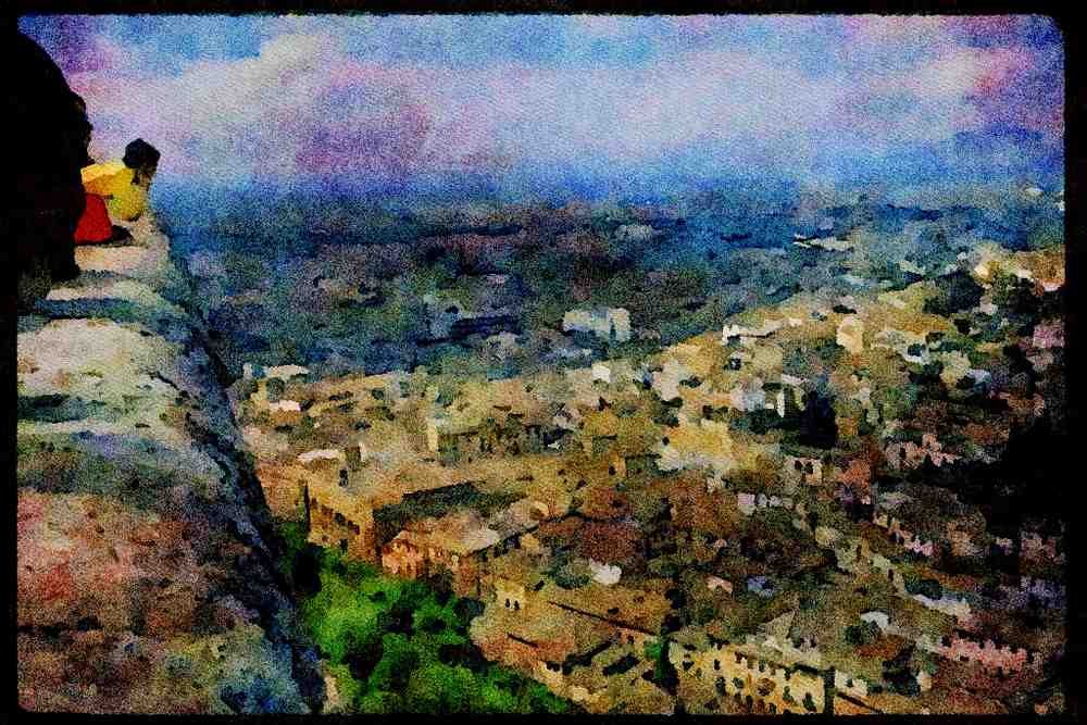 379056 City View From The Alhambra, Granada A4 Limited Edition Watercolour Print