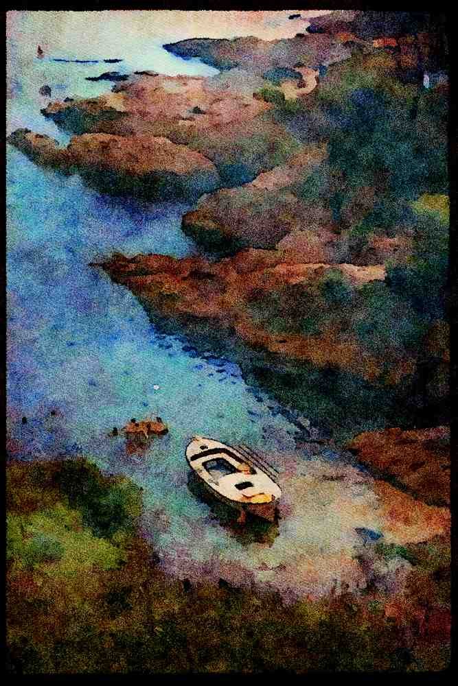 379062 Coast Near S'Agaro, Costa Brava A4 Limited Edition Watercolour Print