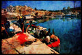379076 Fisherman At Moraira's Waterfront A4 Limited Edition Watercolour Print