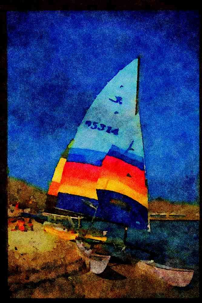 379078 Catamaran, Mallorca A4 Limited Edition Watercolour Print