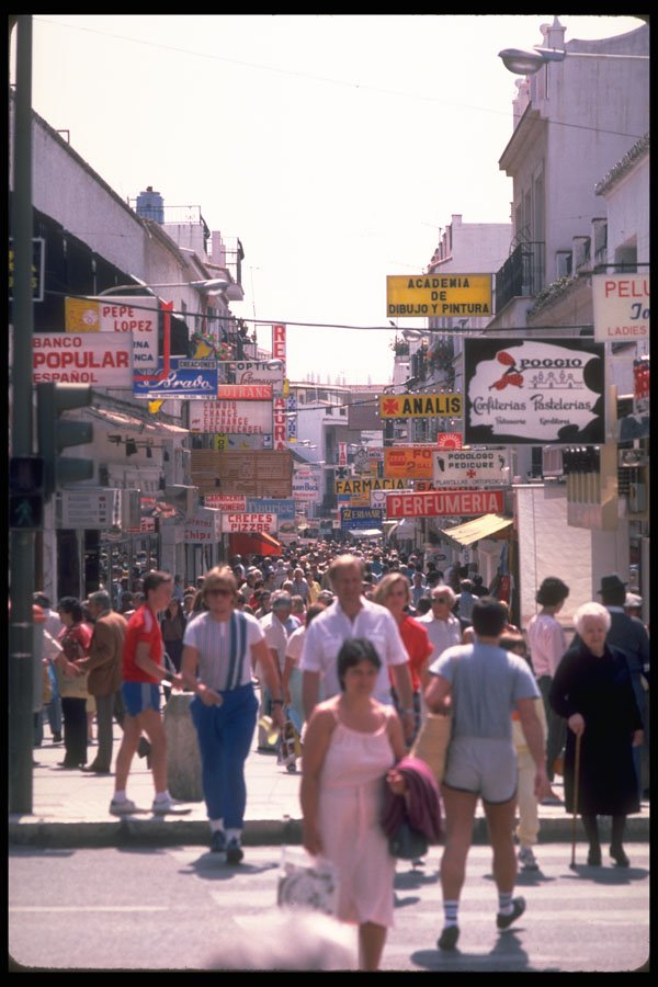 379079 Busy Tourist Section, Tormolinos A4 Photo Print