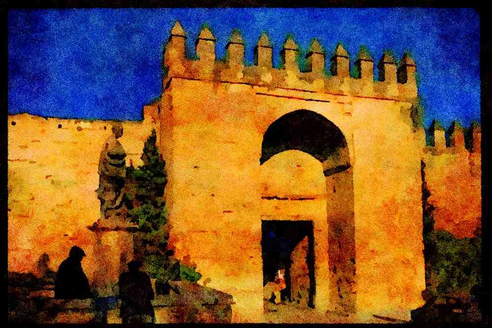 379084 Gateway Into Judios District, Cordoba A4 Limited Edition Watercolour Print