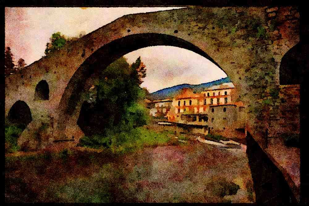 379089 Pyrenees Village A4 Limited Edition Watercolour Print