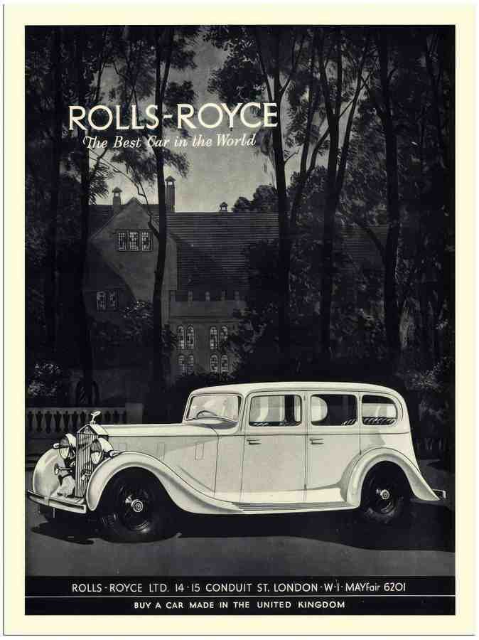 380 rolls royce car advert art deco 1930s 2 Vintage Advert A4 Photo Print