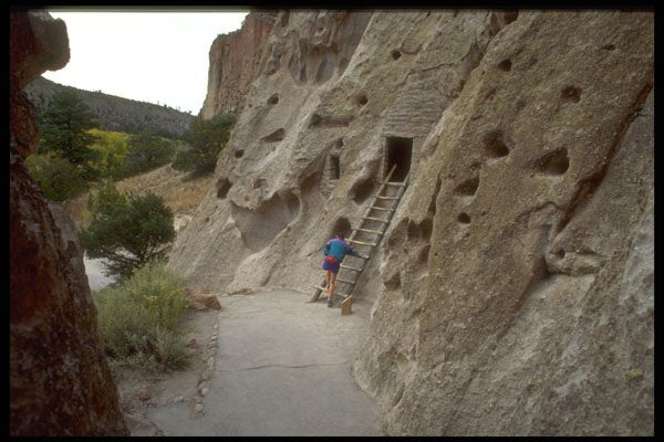 380014 Native Cliff Dwelling, Bandelier, New Mexico A4 Photo Print